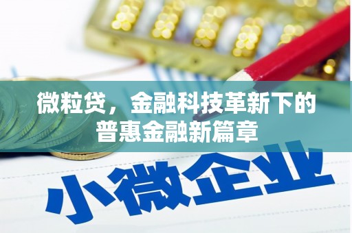 屏边微粒贷，金融科技革新下的普惠金融新篇章