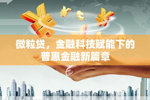 屏边微粒贷，金融科技赋能下的普惠金融新篇章