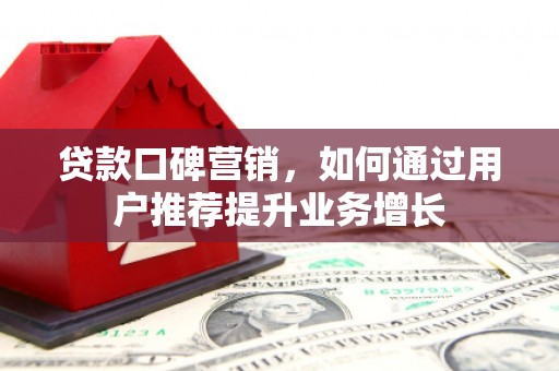 屏边贷款口碑营销，如何通过用户推荐提升业务增长
