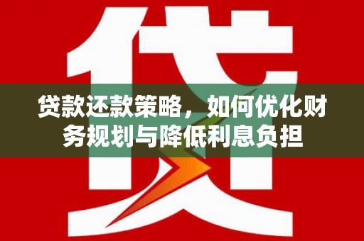 屏边贷款还款策略，如何优化财务规划与降低利息负担