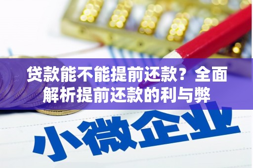 屏边贷款能不能提前还款？全面解析提前还款的利与弊