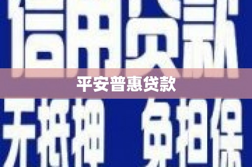 屏边平安普惠贷款
