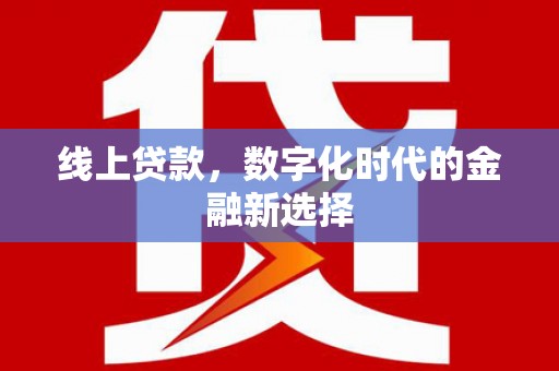 屏边线上贷款，数字化时代的金融新选择
