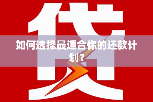 屏边如何选择最适合你的还款计划？